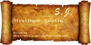 Strelinger Jusztin névjegykártya